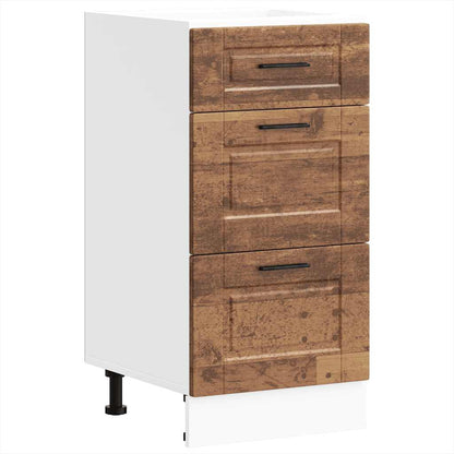 Keuken onderkast Porto bewerkt hout oud houtkleurig