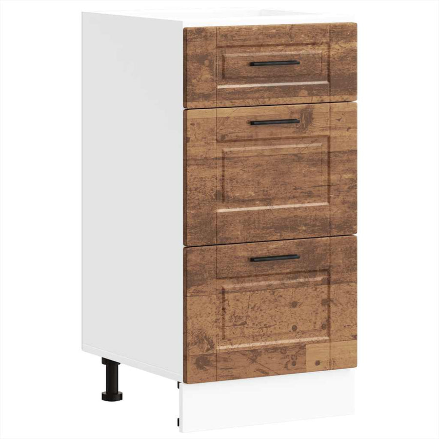 Keuken onderkast Porto bewerkt hout oud houtkleurig