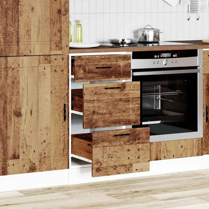 Keuken onderkast Porto bewerkt hout oud houtkleurig