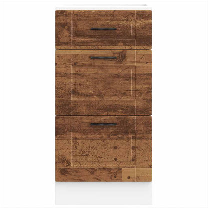 Keuken onderkast Porto bewerkt hout oud houtkleurig