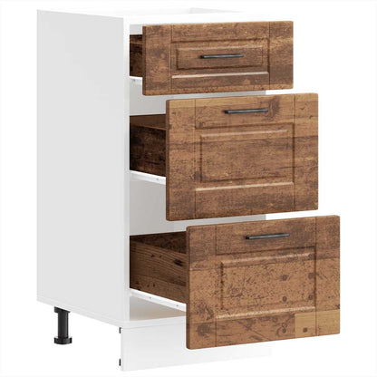 Keuken onderkast Porto bewerkt hout oud houtkleurig