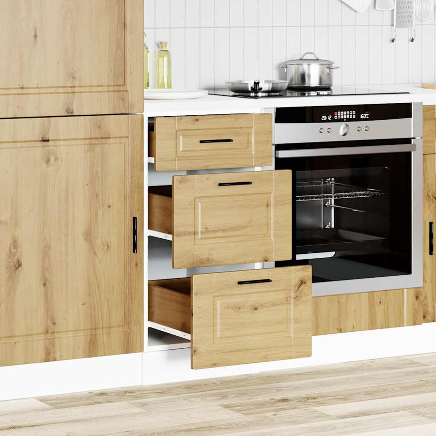 Keuken onderkast Porto bewerkt hout artisanaal eikenkleur