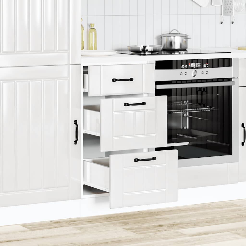 Keuken onderkast Lucca bewerkt hout hoogglans wit