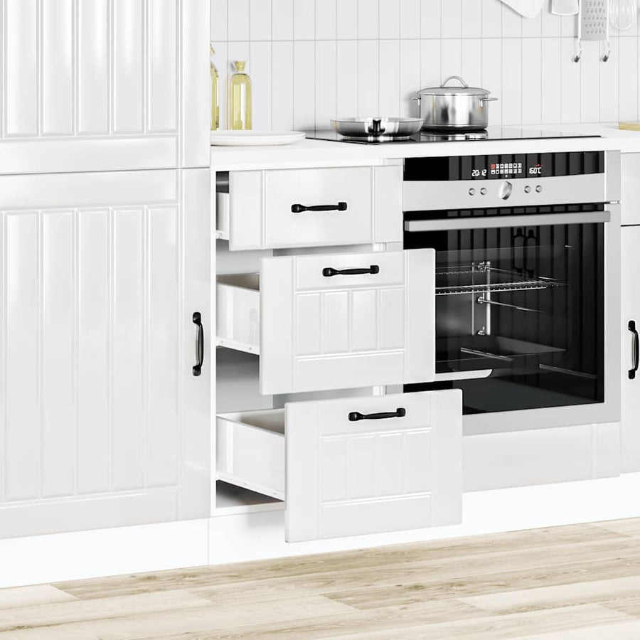 Keuken onderkast Lucca bewerkt hout hoogglans wit