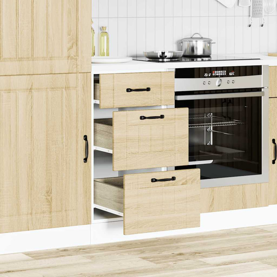 Keuken onderkast Lucca bewerkt hout sonoma eikenkleurig