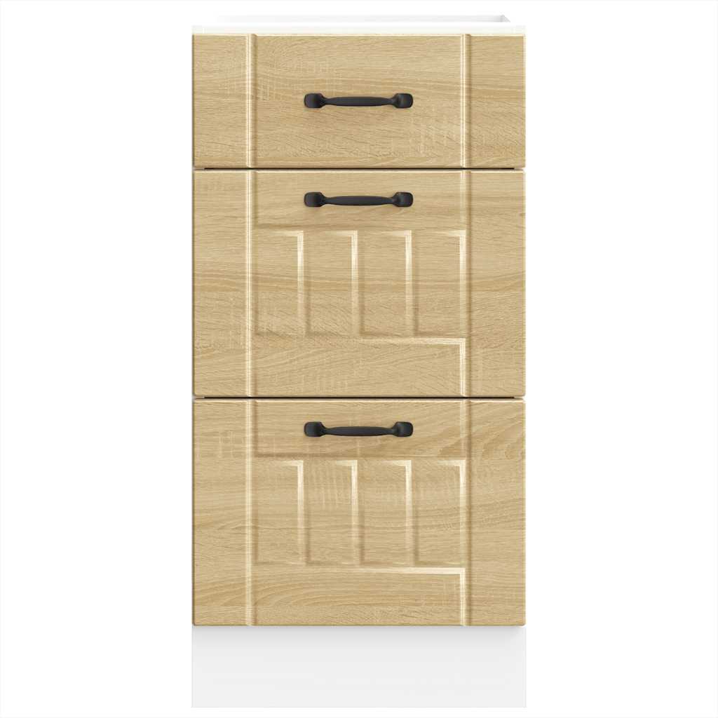 Keuken onderkast Lucca bewerkt hout sonoma eikenkleurig
