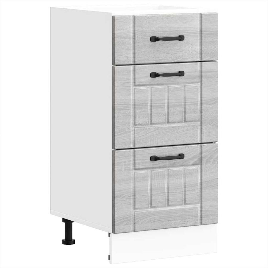Keuken onderkast Lucca bewerkt hout grijs sonoma eikenkleur