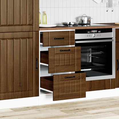 Keuken onderkast Lucca bewerkt hout bruin eikenkleur