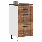 Lucca base cabinet carved wood old wood-colored