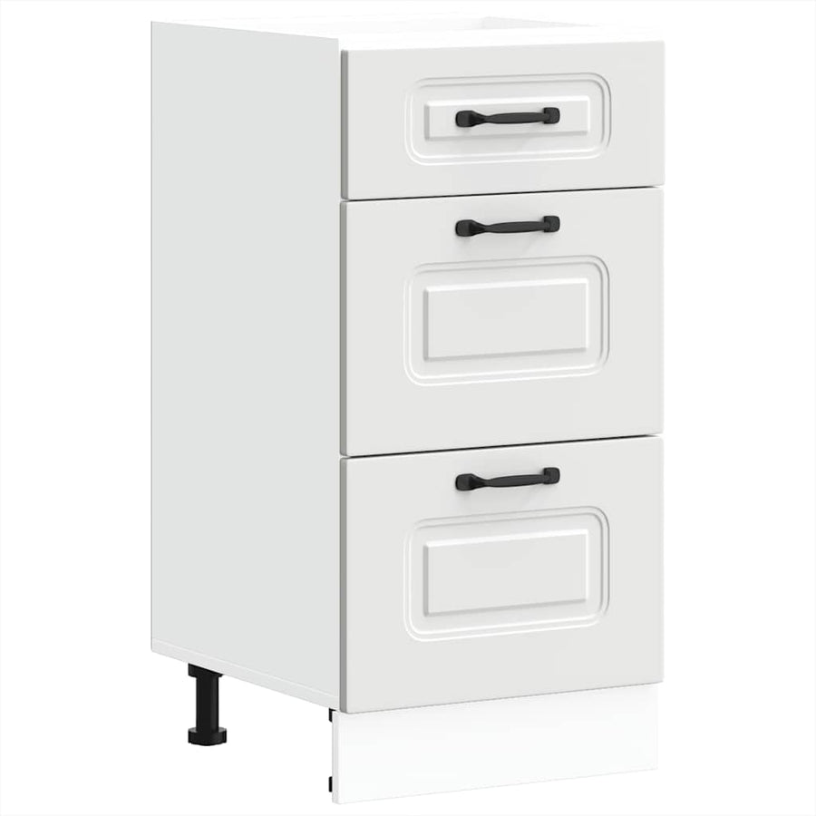 Keuken onderkast Kalmar bewerkt hout wit