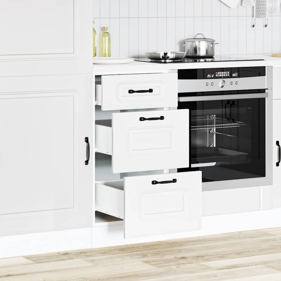 Keuken onderkast Kalmar bewerkt hout wit