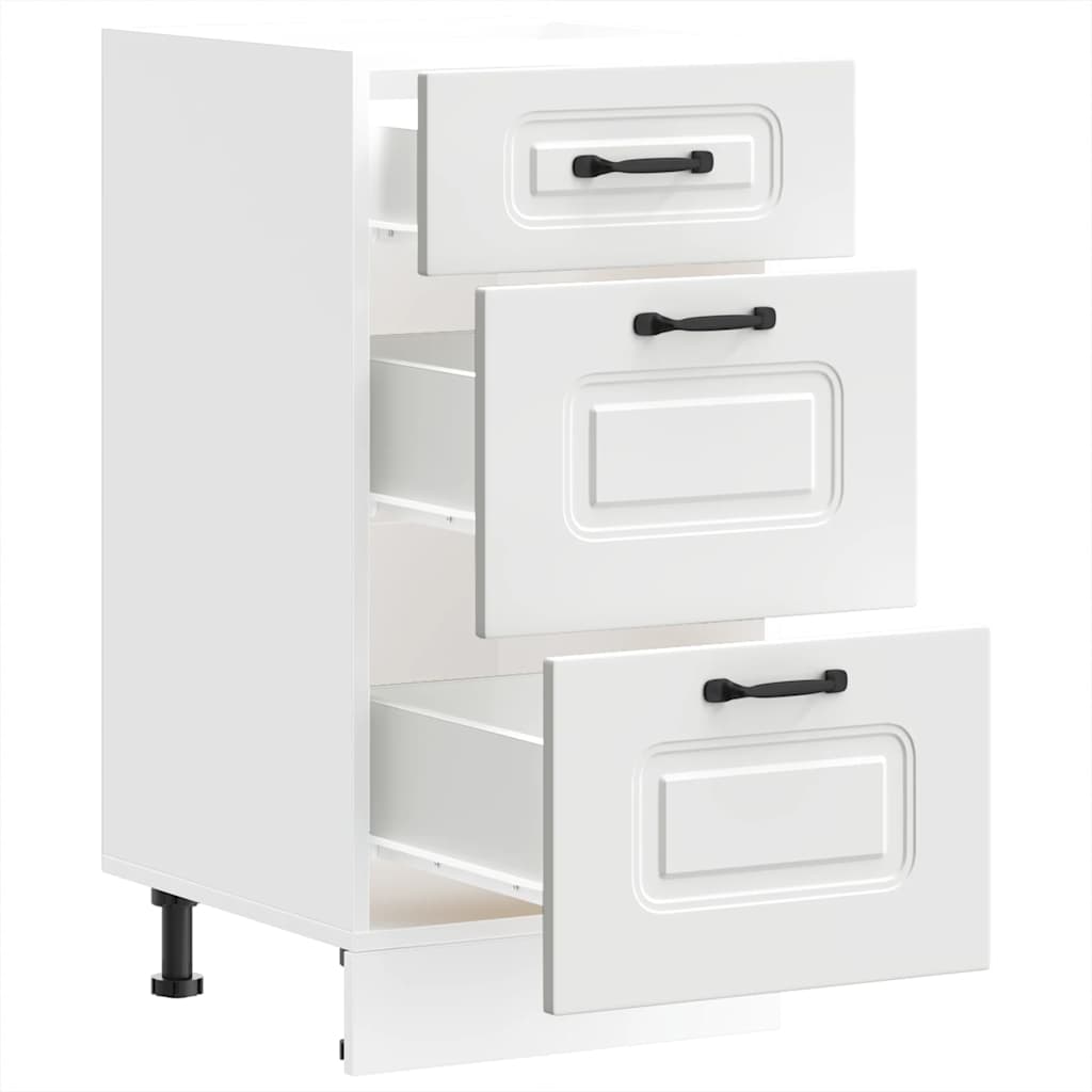 Keuken onderkast Kalmar bewerkt hout wit