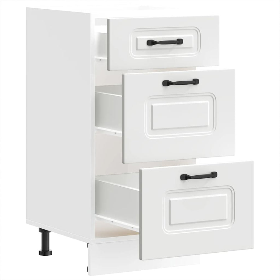 Keuken onderkast Kalmar bewerkt hout wit