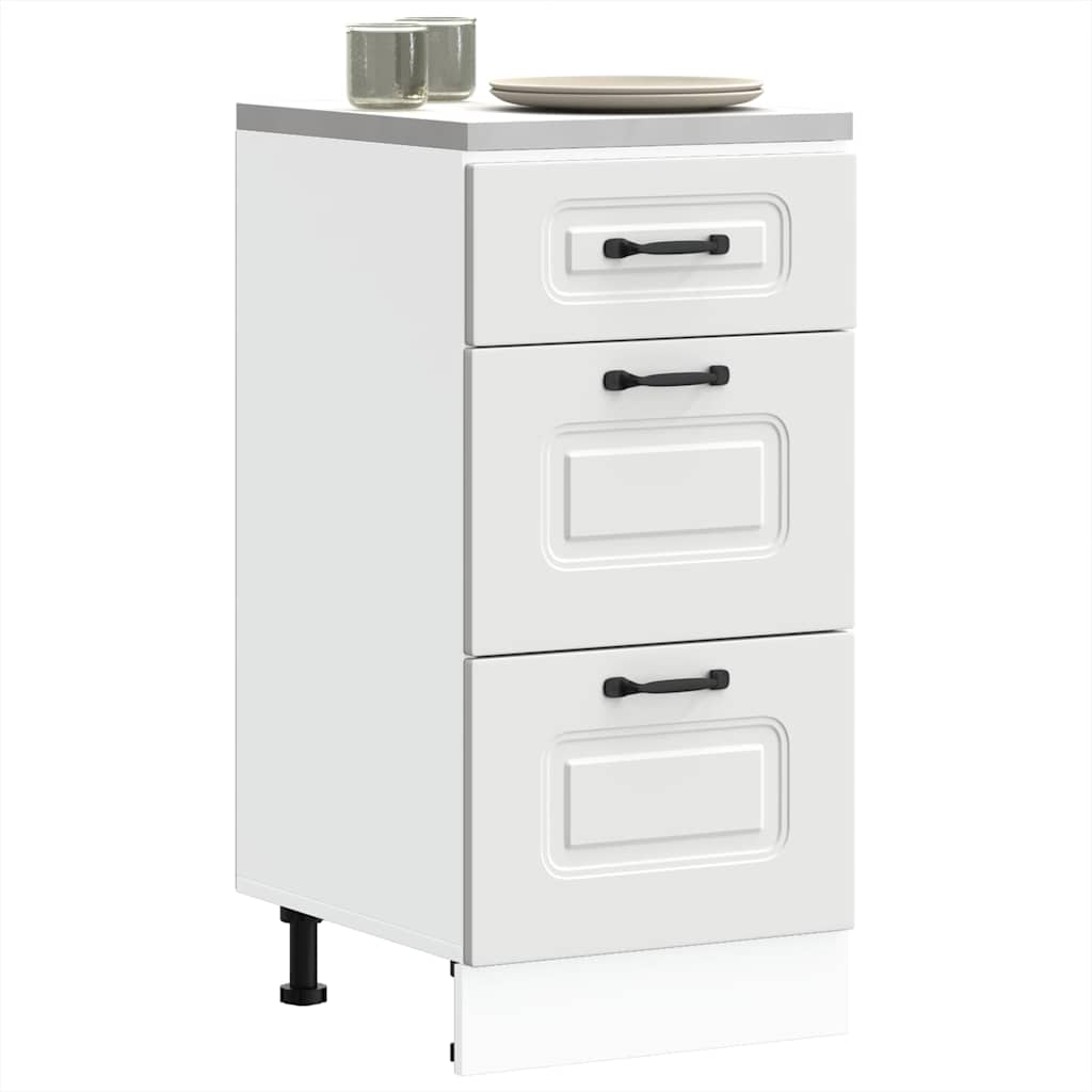 Keuken onderkast Kalmar bewerkt hout wit
