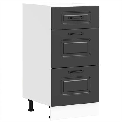 Keuken onderkast Kalmar bewerkt hout zwart