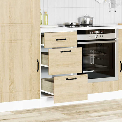 Keuken onderkast Kalmar bewerkt hout sonoma eikenkleurig