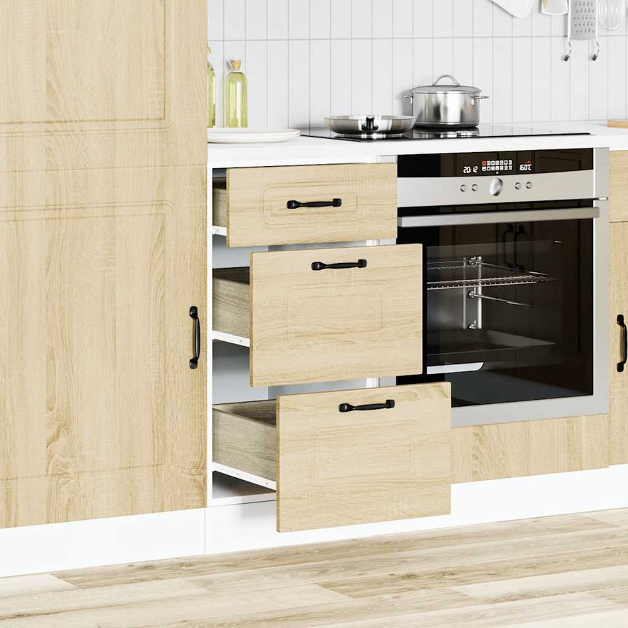 Keuken onderkast Kalmar bewerkt hout sonoma eikenkleurig