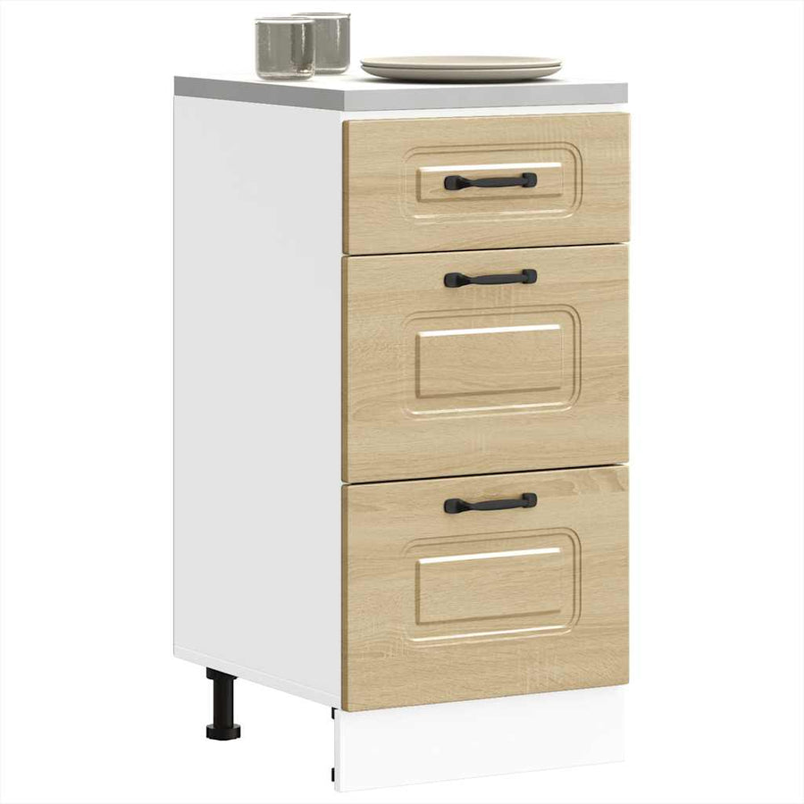 Keuken onderkast Kalmar bewerkt hout sonoma eikenkleurig