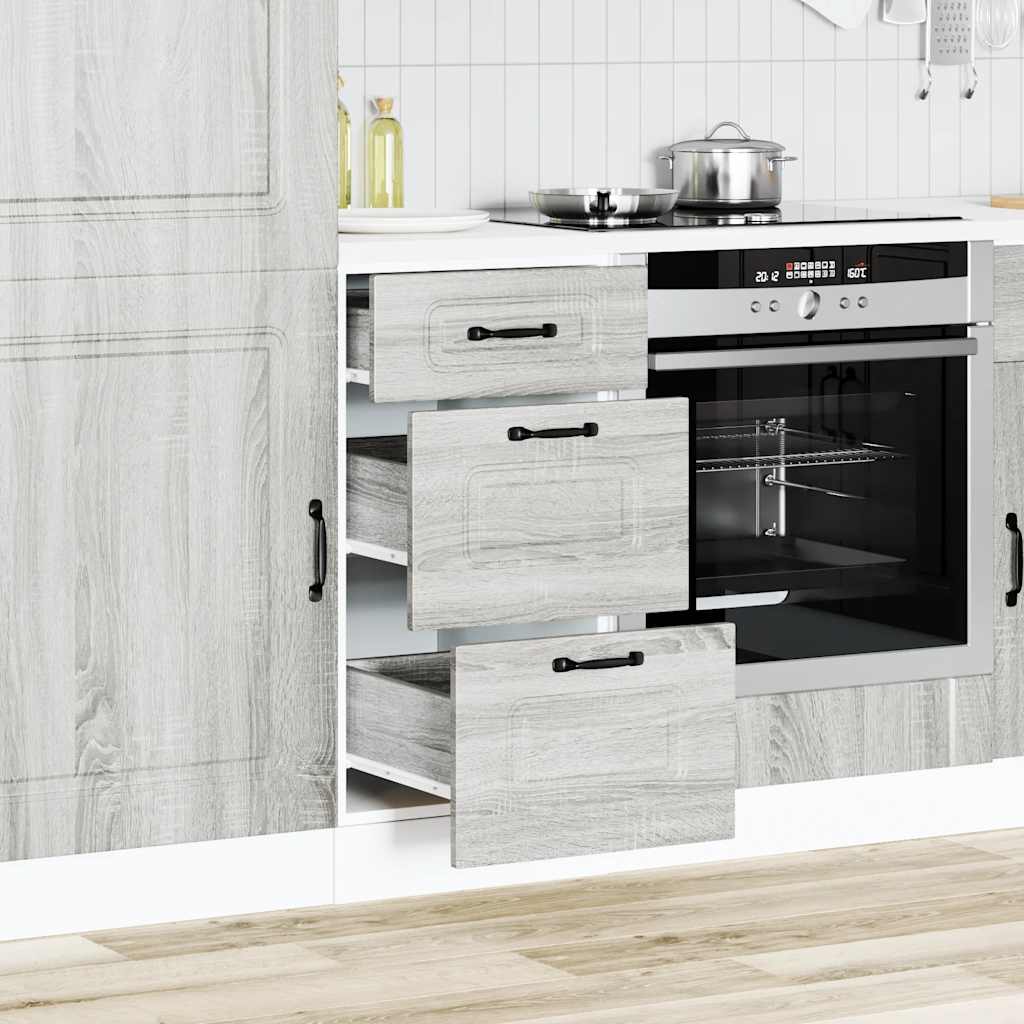 Keuken onderkast Kalmar bewerkt hout grijs sonoma eiken