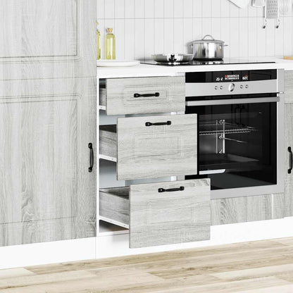 Keuken onderkast Kalmar bewerkt hout grijs sonoma eiken