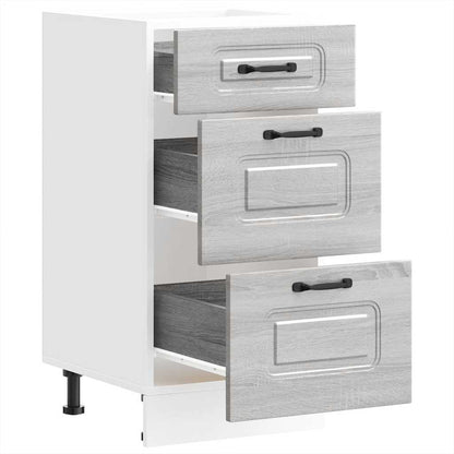 Keuken onderkast Kalmar bewerkt hout grijs sonoma eiken