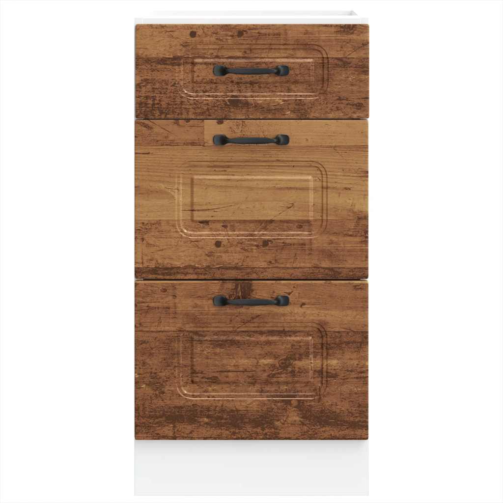 Keuken onderkast Kalmar bewerkt hout oud houtkleurig