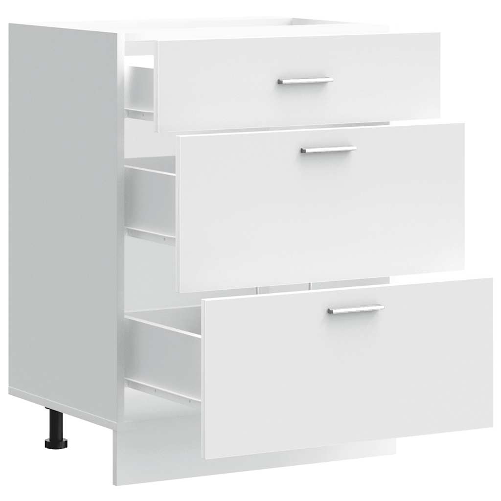 Keuken onderkast bewerkt hout wit