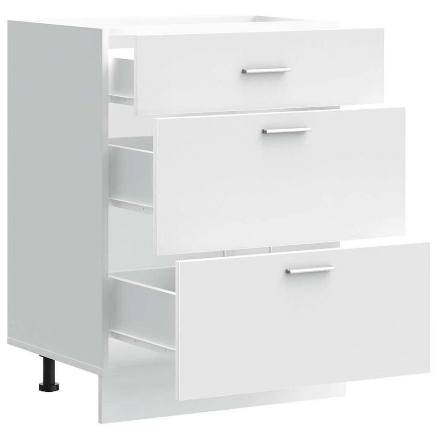 Keuken onderkast bewerkt hout wit