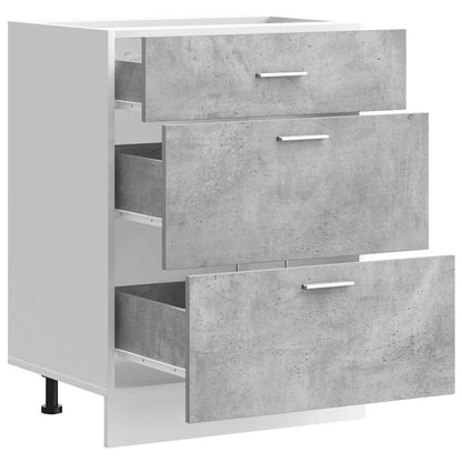 Keuken onderkast bewerkt hout betongrijs