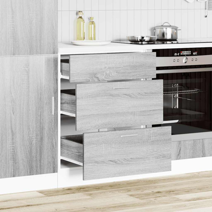 Keuken onderkast bewerkt hout grijs sonoma eikenkleur