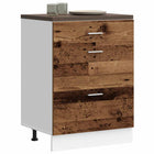 Keukenonderkast Lyon 60x46x81.5 cm bewerkt hout oud houtkleurig