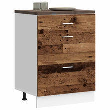 Keuken onderkast bewerkt hout oud houtkleurig