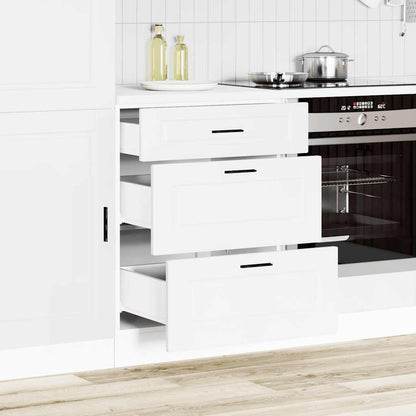 Keuken onderkast Porto bewerkt hout wit