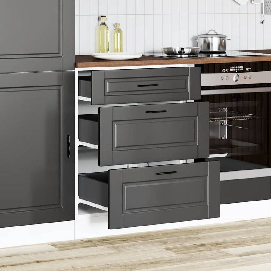 Keuken onderkast Porto bewerkt hout zwart