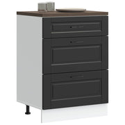 Base Cabinet "Porto" Black Engineered Wood