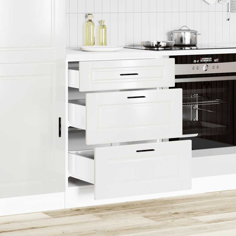 Keuken onderkast Porto bewerkt hout hoogglans wit