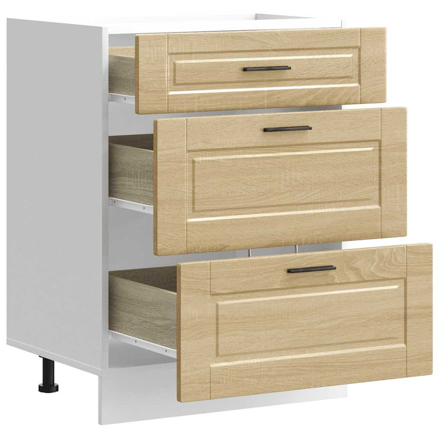 Keuken onderkast Porto bewerkt hout sonoma eikenkleurig