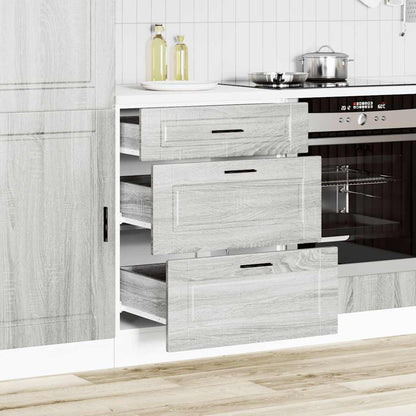 Keuken onderkast Porto bewerkt hout grijs sonoma eiken