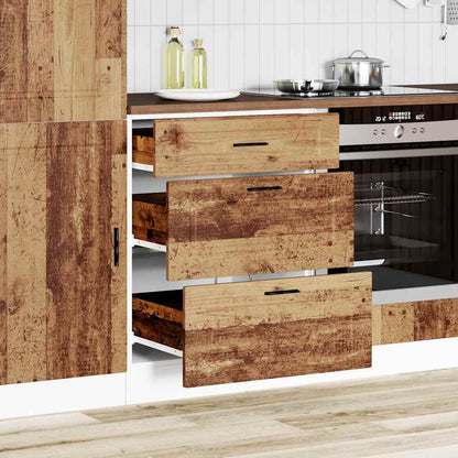 Keuken onderkast Porto bewerkt hout oud houtkleurig