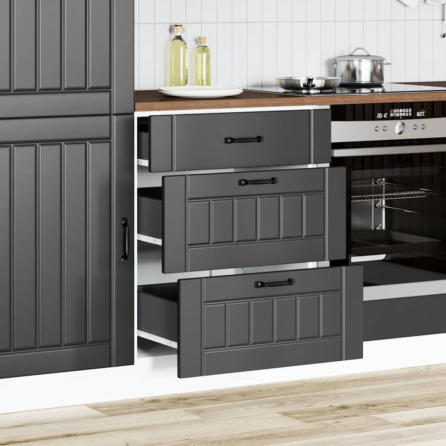 Keuken onderkast Lucca bewerkt hout zwart