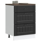 Base Cabinet "Lucca" Black Distressed Wood