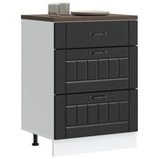 Base Cabinet "Lucca" Black Distressed Wood