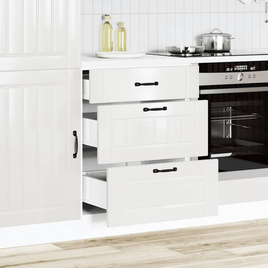 Keuken onderkast Lucca bewerkt hout hoogglans wit