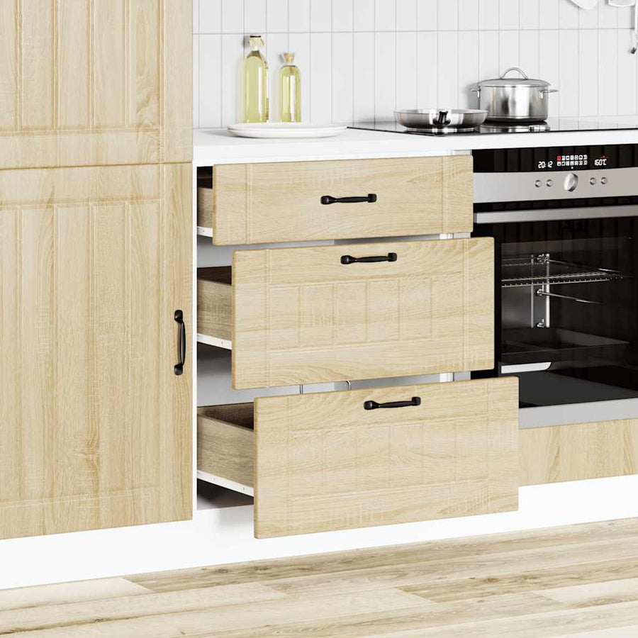 Keuken onderkast Lucca bewerkt hout sonoma eikenkleurig
