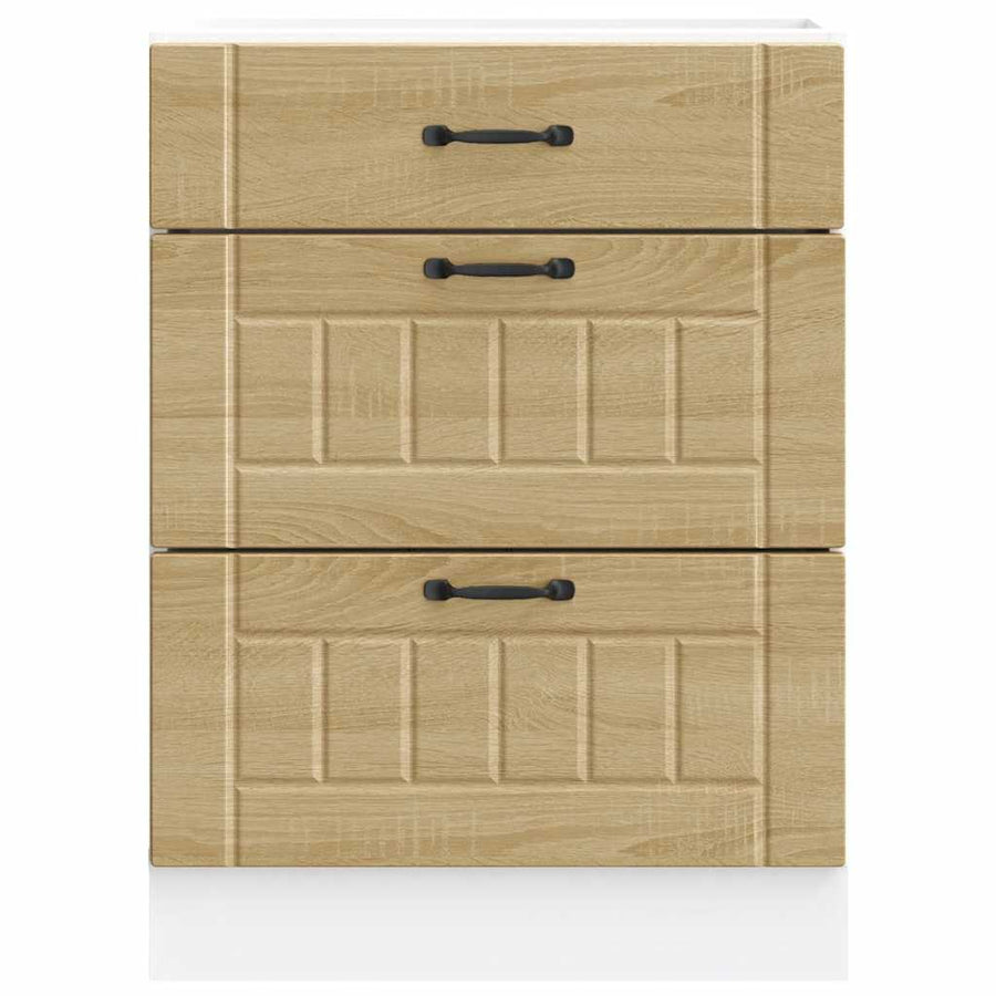 Keuken onderkast Lucca bewerkt hout sonoma eikenkleurig