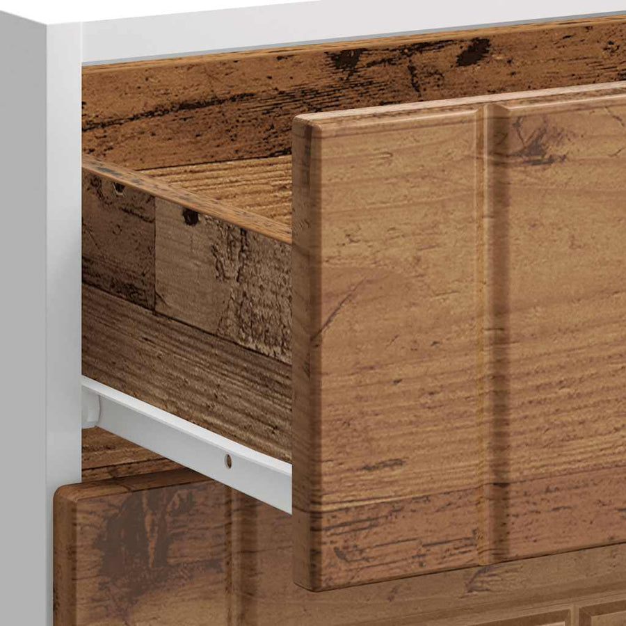 Keuken onderkast Lucca bewerkt hout oud houtkleurig