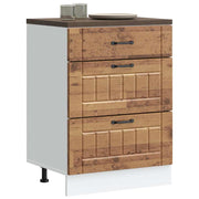 Lucca base cabinet carved wood old wood-colored