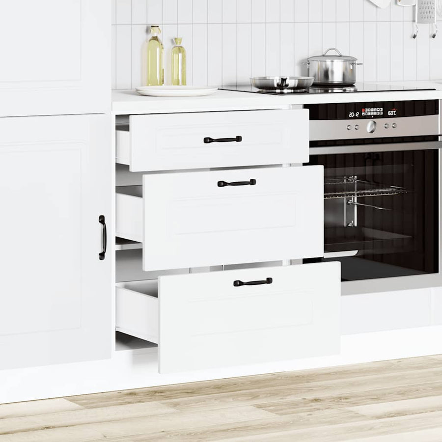 Keuken onderkast Kalmar bewerkt hout wit