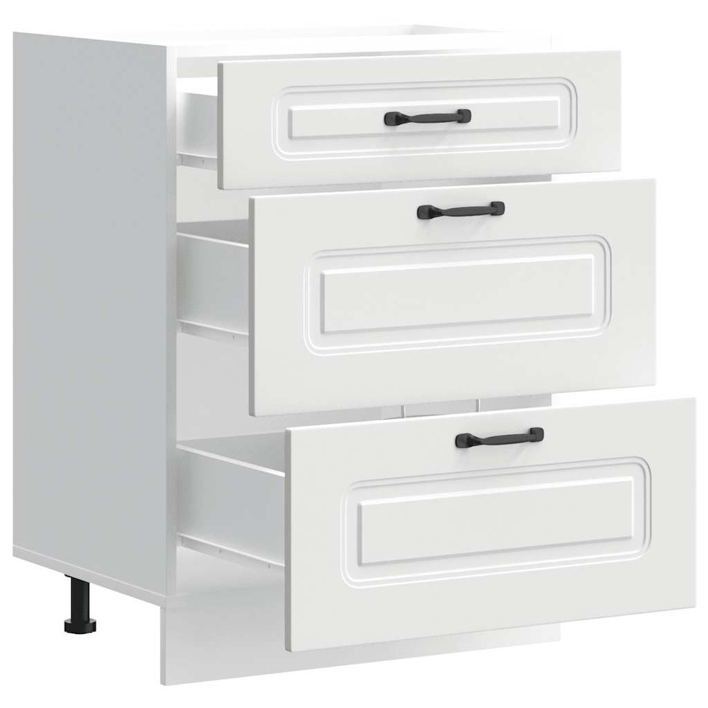 Keuken onderkast Kalmar bewerkt hout wit