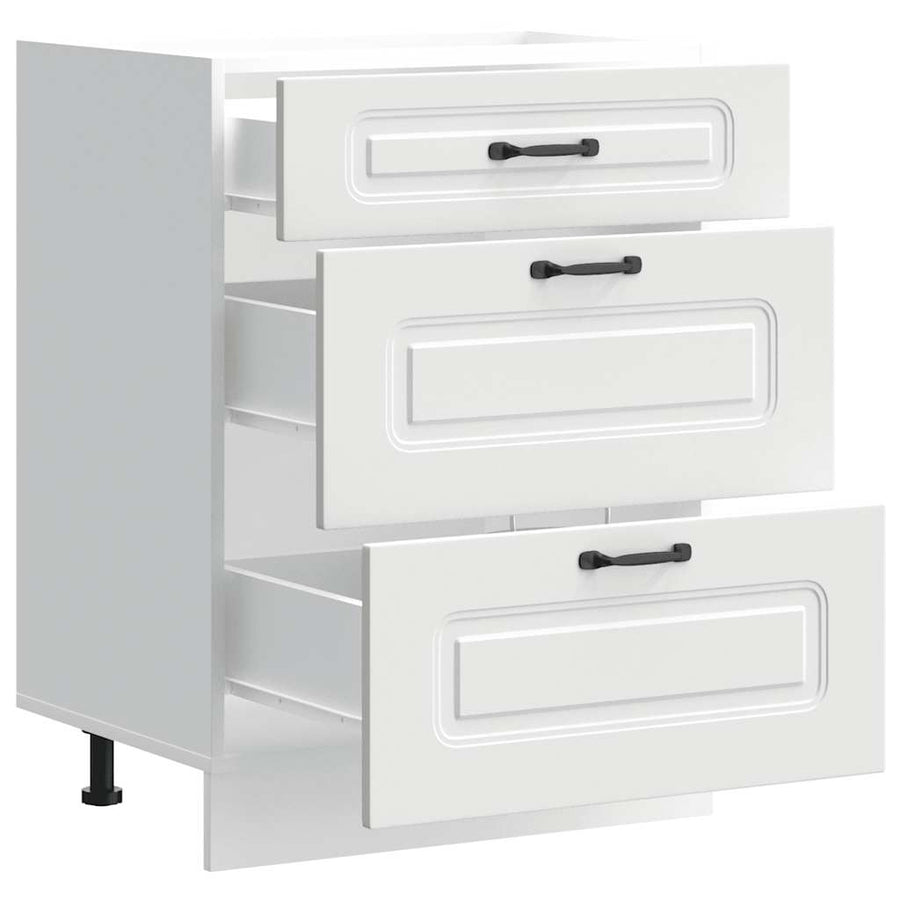Keuken onderkast Kalmar bewerkt hout wit